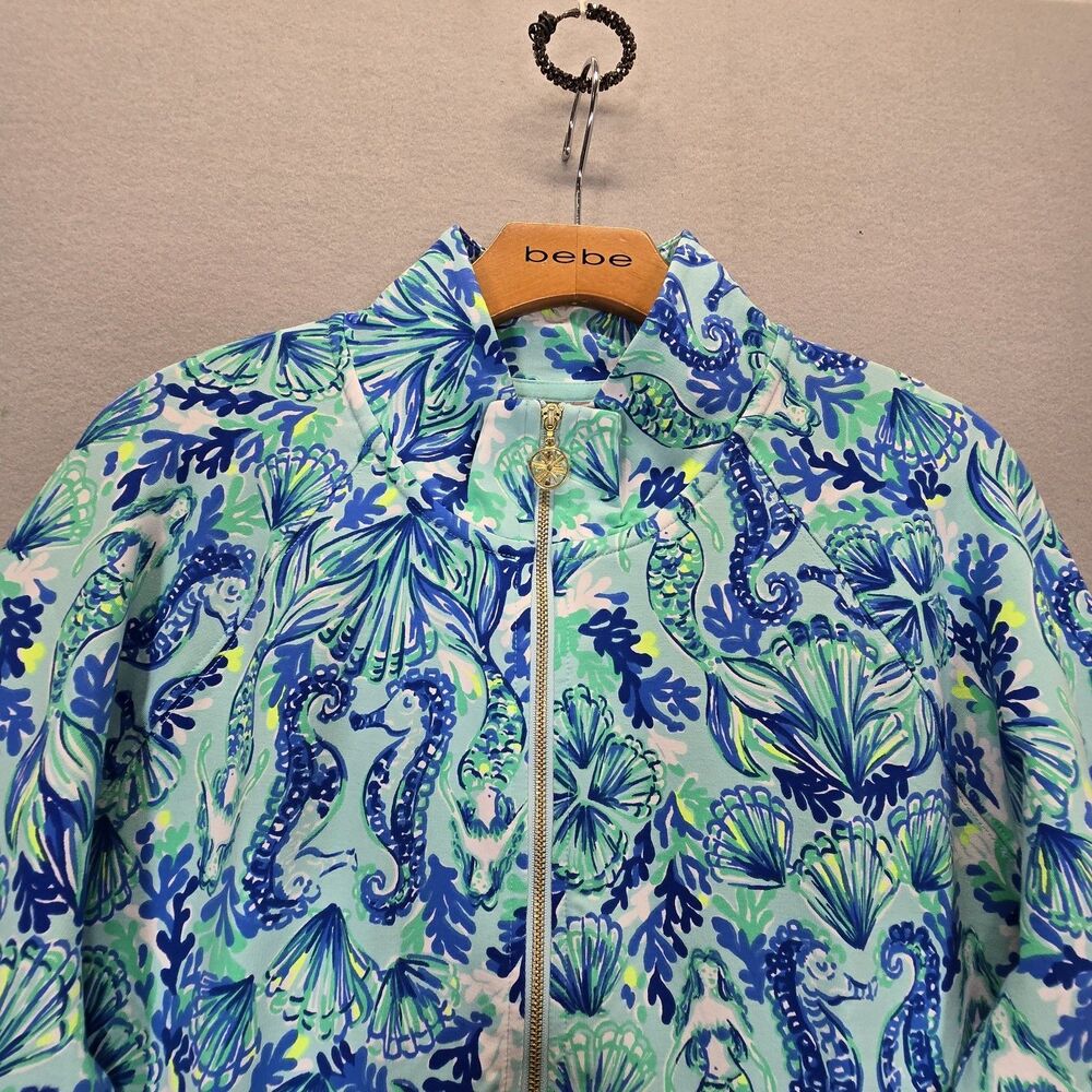 Lilly Pulitzer Skipper Popover UPF 50+ Seeing Double Sea Glass Aqua Size XL New - Picture 4 of 14